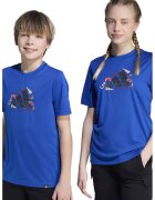 ADIDAS SPORTSWEAR Tricou cu logo si decolteu la baza gatului - Albastru royal