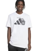 ADIDAS SPORTSWEAR Tricou de bumbac cu imprimeu logo si grafic - Negru stins/Alb optic