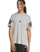 ADIDAS SPORTSWEAR Tricou din bumbac cu 3 dungi Future Icons - Negru/Gri melange