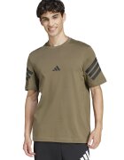 ADIDAS SPORTSWEAR Tricou din bumbac cu 3 dungi Future Icons - Negru/Kaki