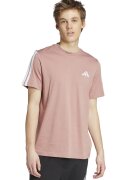 ADIDAS SPORTSWEAR Tricou din bumbac cu decolteu la baza gatului - Alb/Roz prafuit