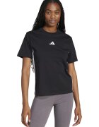 ADIDAS SPORTSWEAR Tricou din bumbac cu decolteu la baza gatului - Negru stins