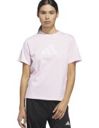 ADIDAS SPORTSWEAR Tricou din bumbac cu decolteu la baza gatului si imprimeu logo Gingham - Alb/Roz pastel