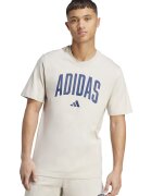 ADIDAS SPORTSWEAR Tricou lejer de bumbac cu imprimeu logo - Albastru inchis/Bej