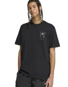 ADIDAS SPORTSWEAR Tricou lejer din bumbac cu imprimeu - Negru/Bej