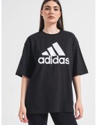 ADIDAS SPORTSWEAR Tricou supradimensionat cu imprimeu logo Essentials - Alb/Negru