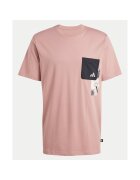 adidas Tricou din bumbac cu buzunar pe piept si imprimeu