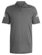 adidas Tricou polo Squadra 25 - gri - poliester reciclat - pentru barbati - cu guler si inchidere cu nasturi -
