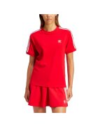 adidas Tricou sport dama - Better Scarlet - 3 dungi - rosu - bumbac