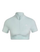 adidas Tricou sport femei - Crop Zip - verde - poliester reciclat -