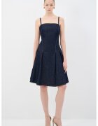 adL Rochie evazata din denim cu bretele ajustabile - Albastru ultramarin