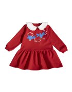 Agatha Ruiz de la Prada Rochie evazata cu guler Peter Pan - Rosu/Alb