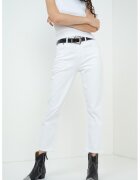 AGOLDE Blugi capri cu talie medie - Alb murdar