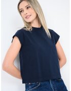 AGOLDE Tricou uni din bumbac Bryce - Albastru ultramarin