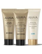 AHAVA Set : Masca Minerala Mineral Mud 24K aur - 15 ml + Gel de curatare ten Refreshing - 15 ml + Lotiune pentru ten cu efect de netezire Osmoter - 15 ml