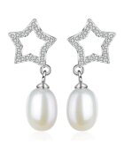 AILORIA Cercei din argint decorati cu zirconia si perle Mizuki - Argintiu