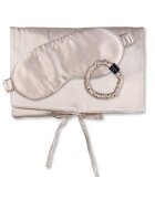 AILORIA Set de masca de noapte - saculet de transport si elastic de par - pentru calatorie 29505 - Bej