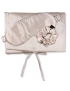 AILORIA Set de masca de noapte - saculet de transport si elastic de par - pentru calatorie 29507 - Bej