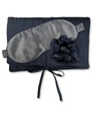 AILORIA Set de masca de noapte - saculet de transport si elastic de par - pentru calatorie 29507 - Negru