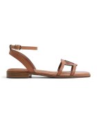 Aldo Sandale de piele cu talpa plata - Maro