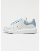 Alexander McQueen Pantofi sport cu talpa wedge si garnitura din piele intoarsa - Alb/Albastru lavanda