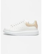 Alexander McQueen Pantofi sport din piele cu model uni - Alb/Bej