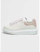 Alexander McQueen Pantofi sport wedge de piele si piele intoarsa - Alb/Roz prafuit