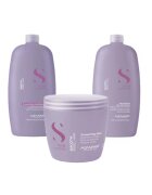 Alfaparf Milano Set pentru netezire Semi Di Lino Sampon 1000 ml - Balsam 1000 ml - Masca 500 ml