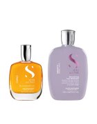 Alfaparf Milano Set pentru netezire Semi Di Lino Sampon 250 ml - Ulei pentru netezire 100 ml
