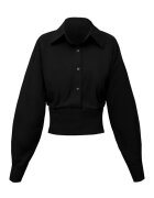 Alina Cernatescu Camasa tip corset cu maneci lungi Obsidian - Negru