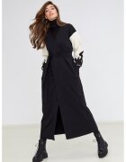Alina Cernatescu Cardigan lung cu broderii contrastante de catifea Livigno - Negru/Bej