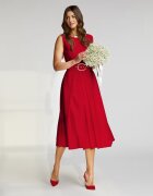 Alina Cernatescu Rochie cocktail midi cu buzunare si curea asortata Vienna