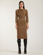 Alina Cernatescu Rochie conica midi cu drapaje pe bust Ibis