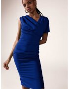 Alina Cernatescu Rochie midi cu model drapat Chance - Albastru inchis