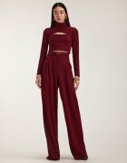 Alina Cernatescu Set de bluza - top si pantaloni - 3 piese - Visiniu mat