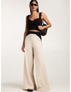 Alina Cernatescu Set de top crop si pantaloni cu croiala ampla Doha - Negru/Bej