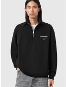AllSaints Bluza de trening cu fermoar si imprimeu pe partea din spate Underground - Alb/Negru