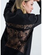 AllSaints Camasa lejera cu segment din dantela - Negru