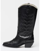 AllSaints Cizme cowboy mid-calf din piele - Negru