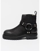 AllSaints Ghete din piele cu detaliu metalic - Negru
