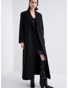 AllSaints Palton lung din amestec de lana cu logo brodat pe partea din spate - Negru