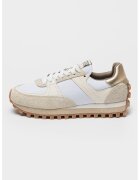 AllSaints Pantofi sport colorblock cu piele intoarsa - Alb/Grej