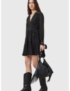 AllSaints Rochie scurta evazata cu detalii brodate Xanthe - Negru