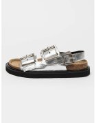 AllSaints Sandale de piele cu catarama - Argintiu