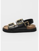 AllSaints Sandale de piele cu catarama supradimensionata - Negru