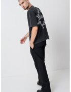 AllSaints Tricou din bumbac organic cu imprimeu logo pe partea din spate Drip - Alb/Gri antracit