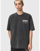 AllSaints Tricou lejer cu imprimeu logo - Rosu/Alb/Gri inchis melange