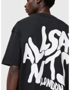 AllSaints Tricou supradimensionat din bumbac cu imprimeu logo contrastant Orlando - Negru