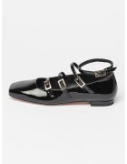 ALOHAS Balerini din piele lacuita cu model cu barete multiple Luke - Negru