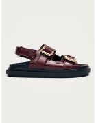 ALOHAS Sandale din piele lacuita cu velcro Harper - Visiniu